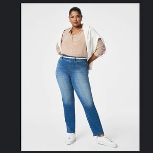 Spanx Pull On Classic Straight Jeanish Leggings Sz 1X vintage Indigo